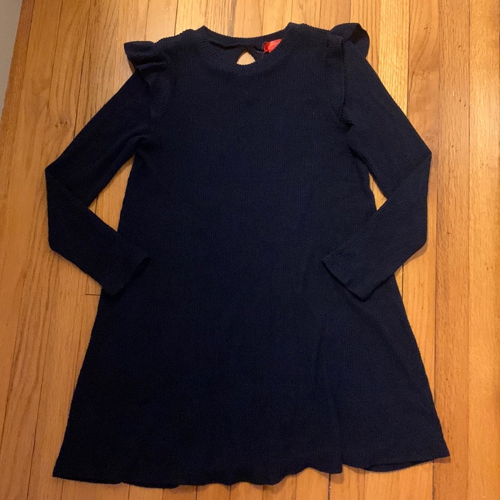 Navy blue aqua girls dress